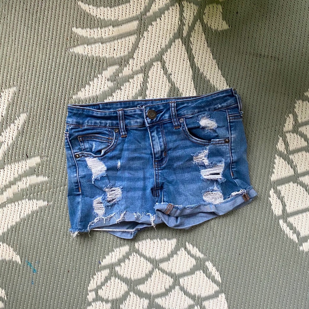 AEO Distressed Jean Shorts